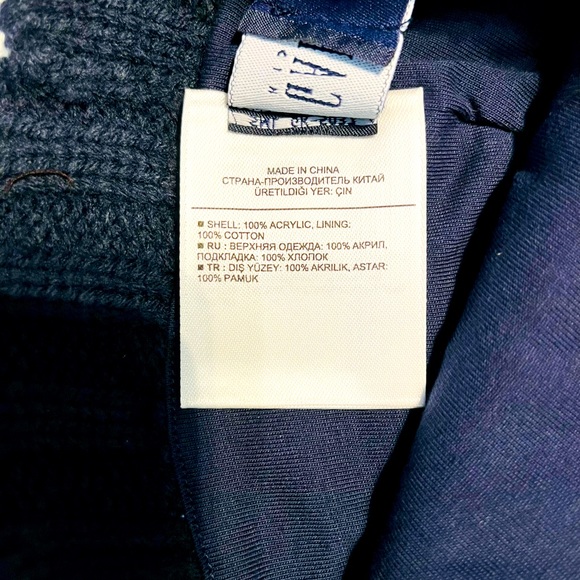 GAP winter scarf & hat 2 Pc set in 5 color blocks blue purple green black cream - Picture 8 of 8